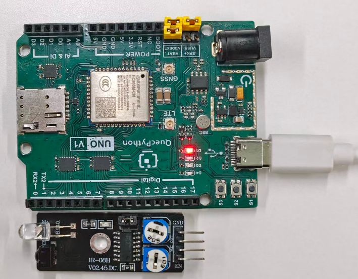 初学者视角体验：【EC800X Duino 开发板】传感器体验-障碍检测！